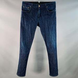ISAIA Blue Cotton Selvedge Twill Skinny Jeans